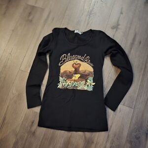 POL Black Long Sleeve Graphic Tee